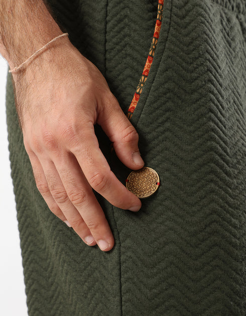 Drawstring quilted pants with pockets